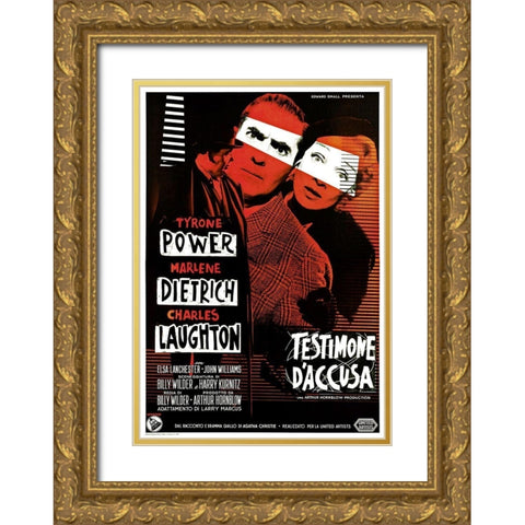 Italian - Witness for the Prosecution Gold Ornate Wood Framed Art Print with Double Matting by Hollywood Photo Archive