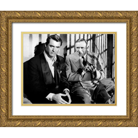 Cary Grant - Bringing Up Baby Gold Ornate Wood Framed Art Print with Double Matting by Hollywood Photo Archive