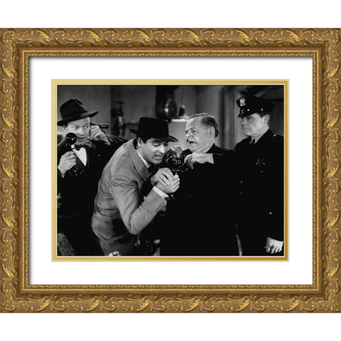 Cary Grant - His Girl Friday Gold Ornate Wood Framed Art Print with Double Matting by Hollywood Photo Archive