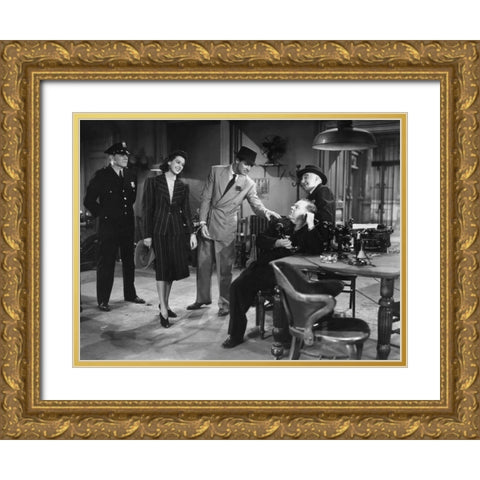 Cary Grant - His Girl Friday Gold Ornate Wood Framed Art Print with Double Matting by Hollywood Photo Archive