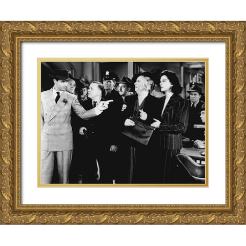 Cary Grant - His Girl Friday Gold Ornate Wood Framed Art Print with Double Matting by Hollywood Photo Archive