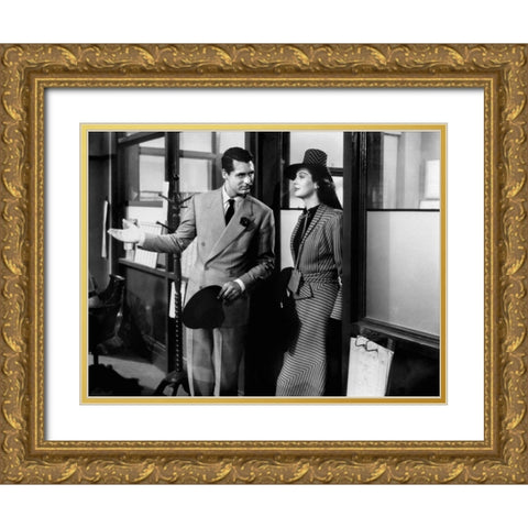 Cary Grant - His Girl Friday Gold Ornate Wood Framed Art Print with Double Matting by Hollywood Photo Archive
