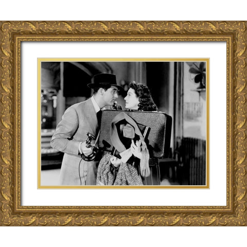 Cary Grant - His Girl Friday Gold Ornate Wood Framed Art Print with Double Matting by Hollywood Photo Archive