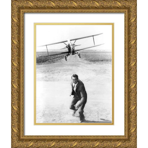 Cary Grant - North By Northwest Gold Ornate Wood Framed Art Print with Double Matting by Hollywood Photo Archive