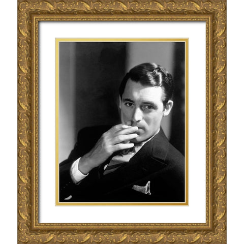 Cary Grant Gold Ornate Wood Framed Art Print with Double Matting by Hollywood Photo Archive