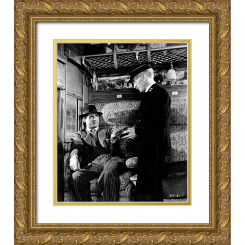 Cary Grant - Suspicion Gold Ornate Wood Framed Art Print with Double Matting by Hollywood Photo Archive