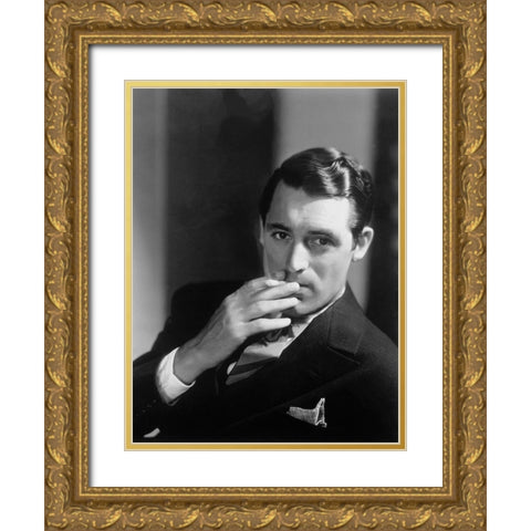 Cary Grant Gold Ornate Wood Framed Art Print with Double Matting by Hollywood Photo Archive