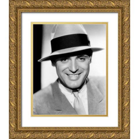 Cary Grant Gold Ornate Wood Framed Art Print with Double Matting by Hollywood Photo Archive