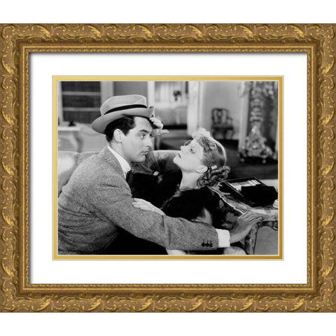 Cary Grant with Francis Drake - Ladies Should Listen Gold Ornate Wood Framed Art Print with Double Matting by Hollywood Photo Archive