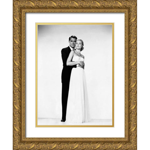 Cary Grant with Grace Kelly Gold Ornate Wood Framed Art Print with Double Matting by Hollywood Photo Archive