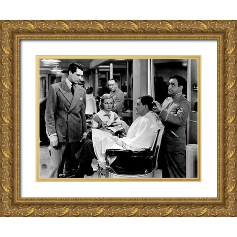 Cary Grant - Big Brown Eyes Gold Ornate Wood Framed Art Print with Double Matting by Hollywood Photo Archive