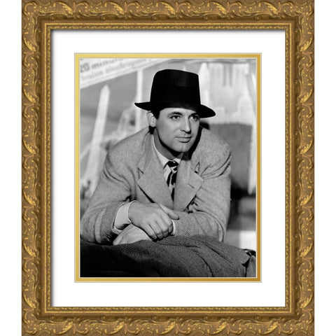Cary Grant - Holiday Gold Ornate Wood Framed Art Print with Double Matting by Hollywood Photo Archive