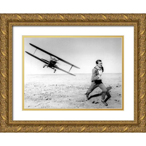 Cary Grant - North by Northwest Gold Ornate Wood Framed Art Print with Double Matting by Hollywood Photo Archive