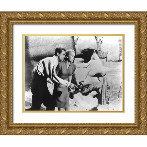 Cary Grant - North by Northwest Gold Ornate Wood Framed Art Print with Double Matting by Hollywood Photo Archive