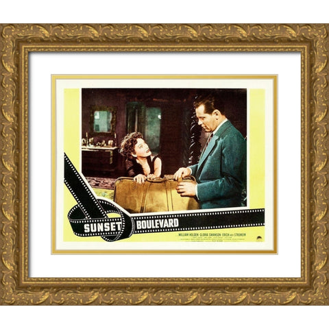 Sunset Boulevard - Lobby Card Gold Ornate Wood Framed Art Print with Double Matting by Hollywood Photo Archive