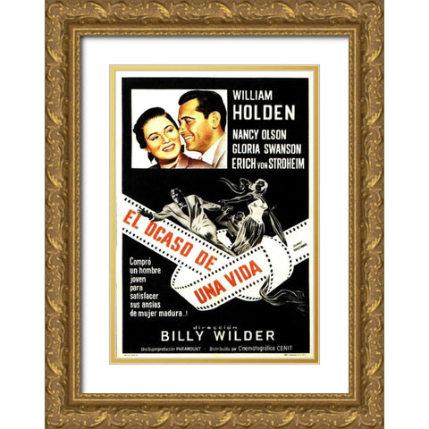 Spanish - Sunset Boulevard Gold Ornate Wood Framed Art Print with Double Matting by Hollywood Photo Archive