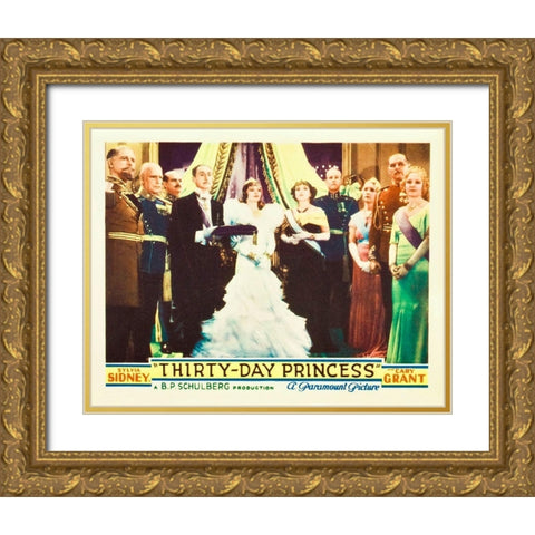 Thirty Day Princess - Lobby Card Gold Ornate Wood Framed Art Print with Double Matting by Hollywood Photo Archive
