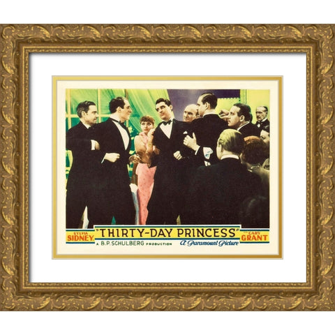 Thirty Day Princess - Lobby Card Gold Ornate Wood Framed Art Print with Double Matting by Hollywood Photo Archive