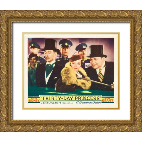 Thirty Day Princess - Lobby Card Gold Ornate Wood Framed Art Print with Double Matting by Hollywood Photo Archive