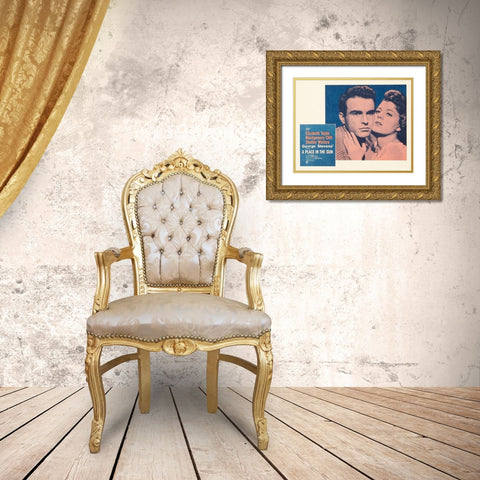 Elizabeth Taylor - A Place in the Sun - Lobby Card Gold Ornate Wood Framed Art Print with Double Matting by Hollywood Photo Archive