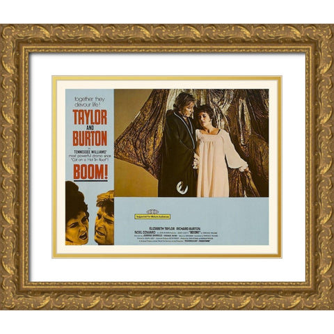 Elizabeth Taylor - Boom! - Lobby Card Gold Ornate Wood Framed Art Print with Double Matting by Hollywood Photo Archive