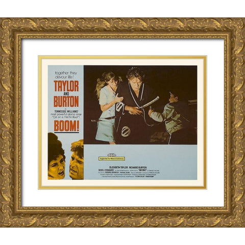 Elizabeth Taylor - Boom! - Lobby Card Gold Ornate Wood Framed Art Print with Double Matting by Hollywood Photo Archive