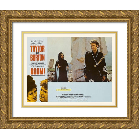 Elizabeth Taylor - Boom! - Lobby Card Gold Ornate Wood Framed Art Print with Double Matting by Hollywood Photo Archive