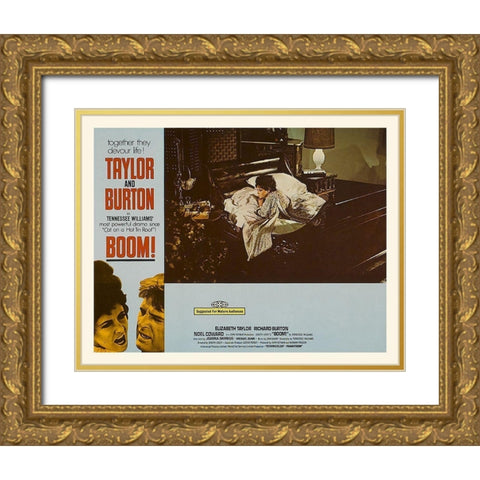 Elizabeth Taylor - Boom! - Lobby Card Gold Ornate Wood Framed Art Print with Double Matting by Hollywood Photo Archive