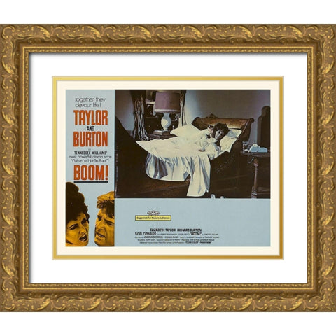 Elizabeth Taylor - Boom! - Lobby Card Gold Ornate Wood Framed Art Print with Double Matting by Hollywood Photo Archive