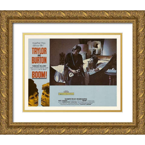 Elizabeth Taylor - Boom! - Lobby Card Gold Ornate Wood Framed Art Print with Double Matting by Hollywood Photo Archive