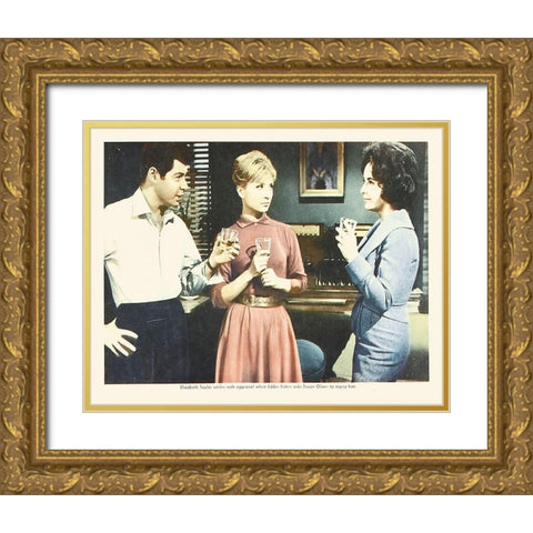 Elizabeth Taylor - Butterfield 8 - Lobby Card Gold Ornate Wood Framed Art Print with Double Matting by Hollywood Photo Archive