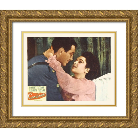 Elizabeth Taylor - Conspirator - Lobby Card Gold Ornate Wood Framed Art Print with Double Matting by Hollywood Photo Archive