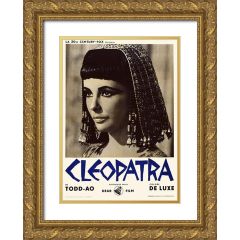 Italian - Elizabeth Taylor - Cleopatra - Poster Gold Ornate Wood Framed Art Print with Double Matting by Hollywood Photo Archive