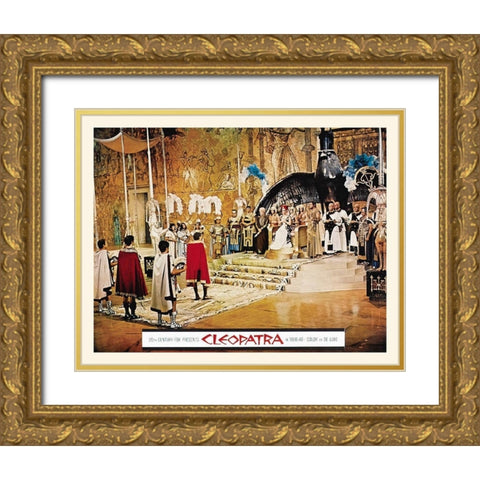 Elizabeth Taylor - Cleopatra - Lobby Card Gold Ornate Wood Framed Art Print with Double Matting by Hollywood Photo Archive