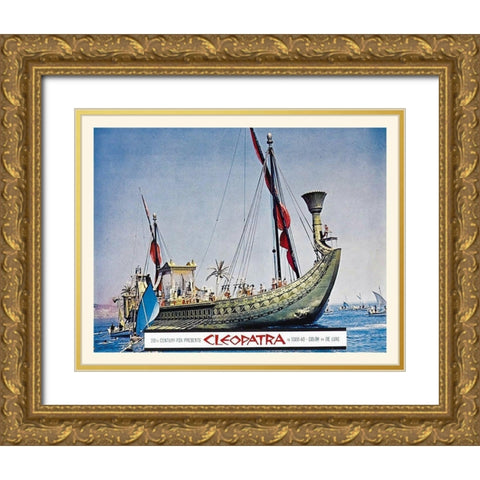 Elizabeth Taylor - Cleopatra - Lobby Card Gold Ornate Wood Framed Art Print with Double Matting by Hollywood Photo Archive