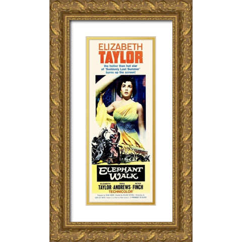 Elizabeth Taylor - Elephant Walk - Poster Gold Ornate Wood Framed Art Print with Double Matting by Hollywood Photo Archive