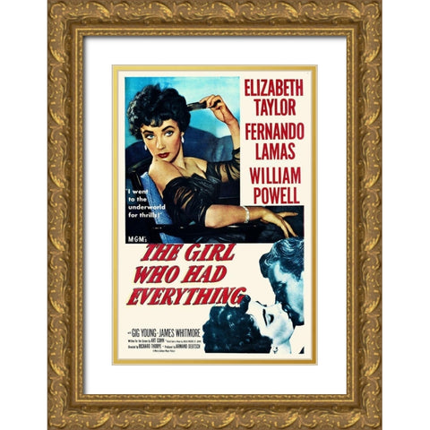 The Girl Who Had Everything - Poster Gold Ornate Wood Framed Art Print with Double Matting by Hollywood Photo Archive