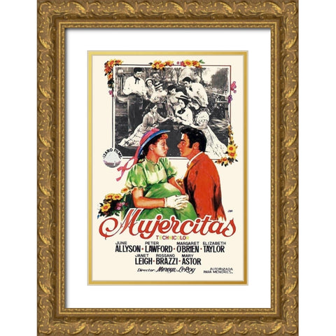Spanish - Little Women Gold Ornate Wood Framed Art Print with Double Matting by Hollywood Photo Archive