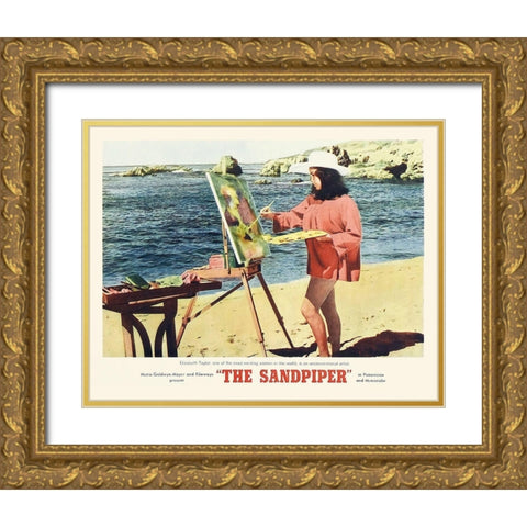 Elizabeth Taylor - Sandpiper - Lobby Card Gold Ornate Wood Framed Art Print with Double Matting by Hollywood Photo Archive