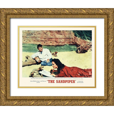 Elizabeth Taylor - Sandpiper - Lobby Card Gold Ornate Wood Framed Art Print with Double Matting by Hollywood Photo Archive