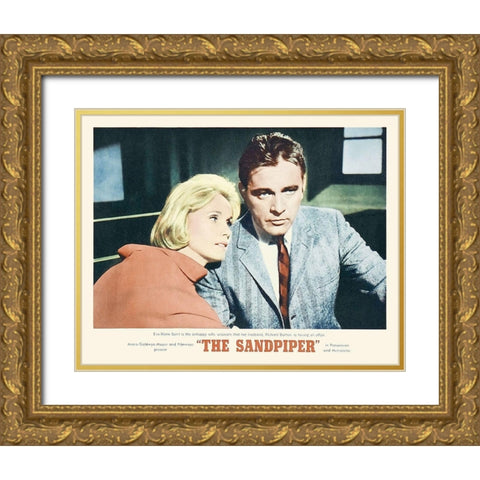 Elizabeth Taylor - Sandpiper - Lobby Card Gold Ornate Wood Framed Art Print with Double Matting by Hollywood Photo Archive