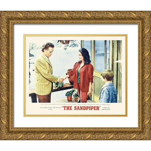 Elizabeth Taylor - Sandpiper - Lobby Card Gold Ornate Wood Framed Art Print with Double Matting by Hollywood Photo Archive