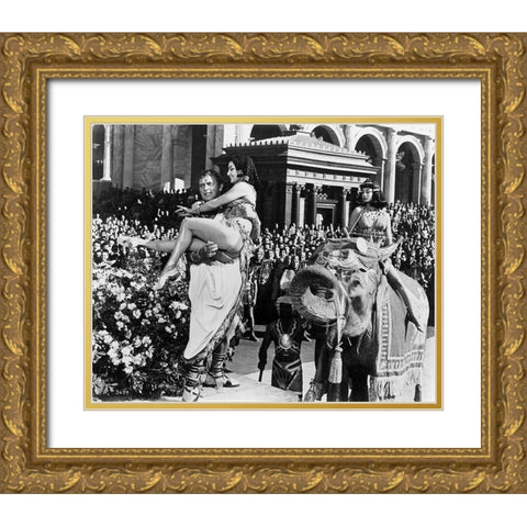 Elizabeth Taylor - Cleopatra Gold Ornate Wood Framed Art Print with Double Matting by Hollywood Photo Archive