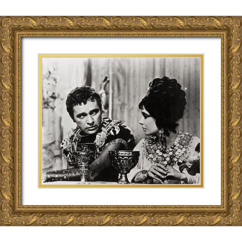 Elizabeth Taylor - Cleopatra Gold Ornate Wood Framed Art Print with Double Matting by Hollywood Photo Archive