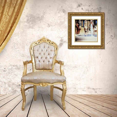 Elizabeth Taylor - Cleopatra Gold Ornate Wood Framed Art Print with Double Matting by Hollywood Photo Archive