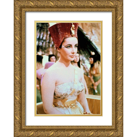 Elizabeth Taylor - Cleopatra Gold Ornate Wood Framed Art Print with Double Matting by Hollywood Photo Archive