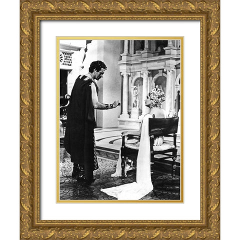 Elizabeth Taylor - Cleopatra Gold Ornate Wood Framed Art Print with Double Matting by Hollywood Photo Archive