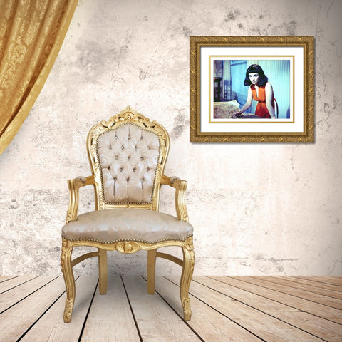 Elizabeth Taylor - Cleopatra Gold Ornate Wood Framed Art Print with Double Matting by Hollywood Photo Archive