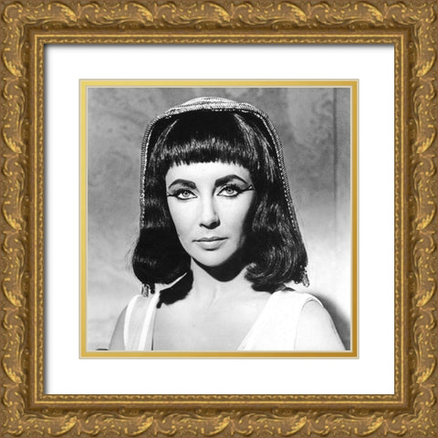Elizabeth Taylor - Cleopatra Gold Ornate Wood Framed Art Print with Double Matting by Hollywood Photo Archive