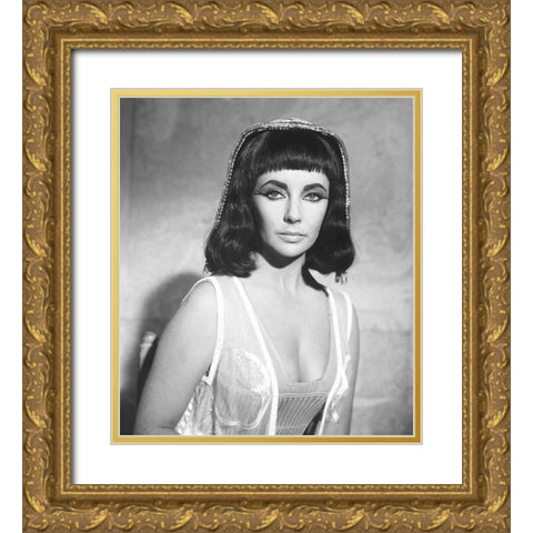 Elizabeth Taylor - Cleopatra Gold Ornate Wood Framed Art Print with Double Matting by Hollywood Photo Archive